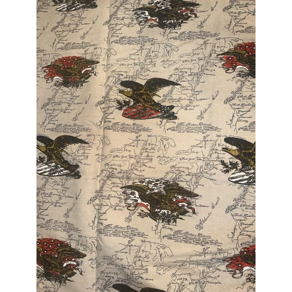 Carnegie Fabrics Hand Printed Age Of Man American Revolution Semiquincentennial